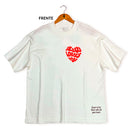 Oversized Off White Full Coração Jesus Loves You