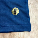 T-Shirt Infantil Azul Leão Jesus Ele Vive Ele Reina