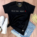 Camiseta Feminina Preta Eis-me aqui