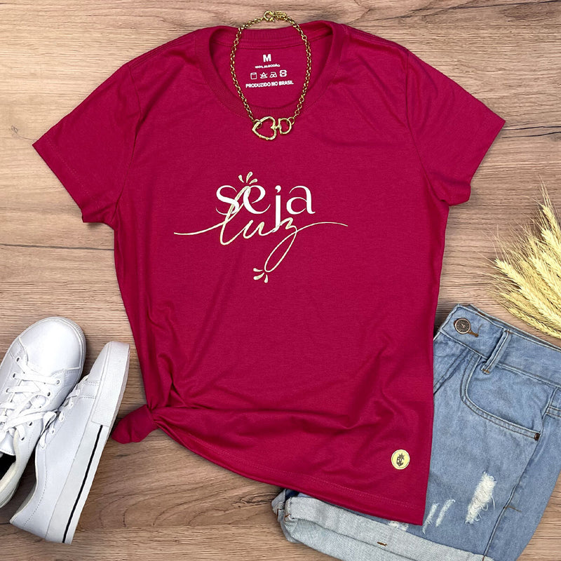 Camiseta Feminina Pink Seja luz