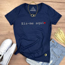 Camiseta Feminina Azul Eis-Me Aqui