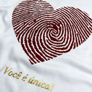 Camiseta Feminina Branca Coração Digital Você É Única